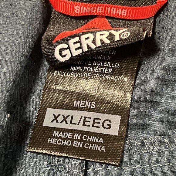 GERRY Men's Pull-On Trail Shorts Flat Front Stretch Blue - Size XXL - Picture 4 of 12